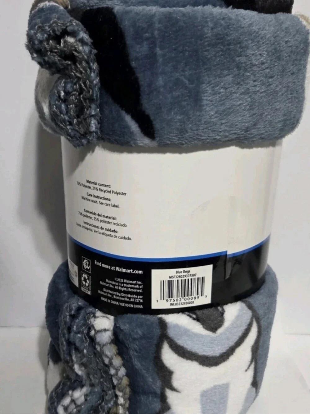Mainstays Fleece Throw Blanket Blue Various Dog Breeds 50x60